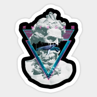 Vaporwave Poseiden Statue Bust Retro 80s King Of The Sea Art Sticker